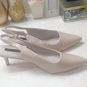 French Connection Beige Slingback Heels